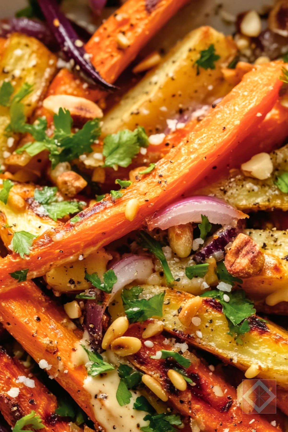 Healthy Lemon Tahini Vegetable Salad 3 Healthy Lemon Tahini Vegetable Salad - Roasted Carrot and Parsnip Salad with Lemon Tahini Dressing pin 2 midia