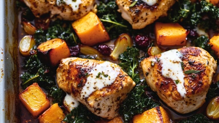Easy Roasted Chicken Breasts with Butternut Squash & Kale One-Pot Recipe 2 Easy Roasted Chicken Breasts with Butternut Squash & Kale One-Pot Recipe - Roasted Chicken Breasts with Butternut Squash and Kale midia