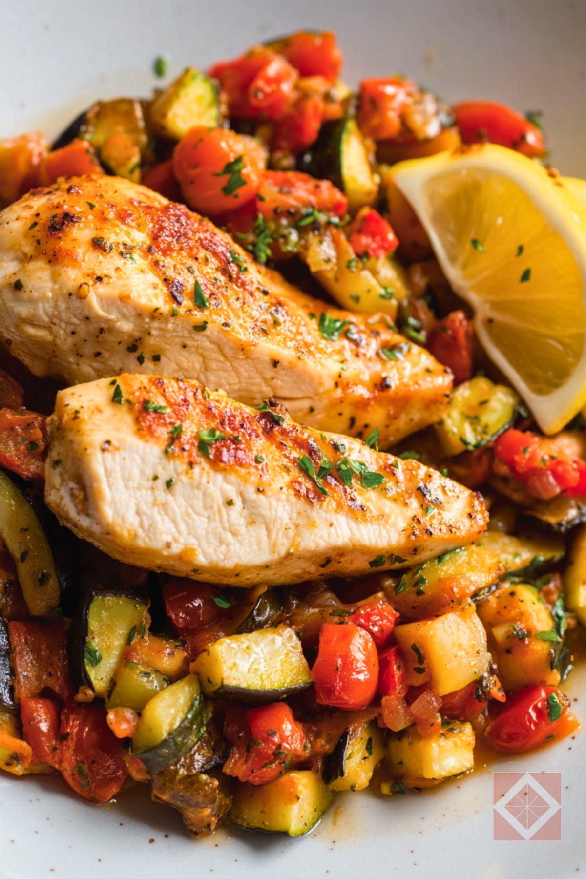 Simple Roasted Chicken Breasts with Ratatouille One-Pot Recipe Feast 3 Simple Roasted Chicken Breasts with Ratatouille One-Pot Recipe Feast - Roasted Chicken Breasts with Ratatouille pin 1 midia