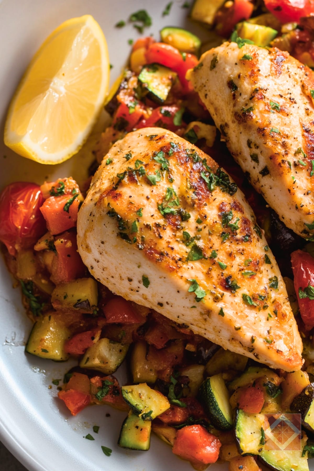 Simple Roasted Chicken Breasts with Ratatouille One-Pot Recipe Feast 4 Simple Roasted Chicken Breasts with Ratatouille One-Pot Recipe Feast - Roasted Chicken Breasts with Ratatouille pin 2 midia
