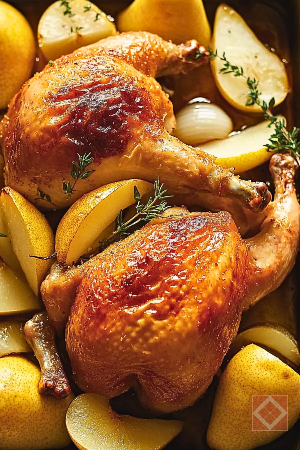 14 High-Protein Meat Recipes That Are Actually Healthy (And Crazy Delicious!) 15 14 High-Protein Meat Recipes That Are Actually Healthy (And Crazy Delicious!) - Roasted Chicken with Fennel Pear and Onion pin 2 midia