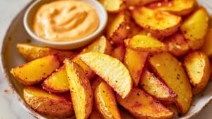 Crispy Roasted Potato Wedges with Sriracha Aioli: Your New Favorite Comfort Food with a Kick 1 Crispy Roasted Potato Wedges with Sriracha Aioli: Your New Favorite Comfort Food with a Kick - Roasted Potato Wedges with Sriracha Aioli midia