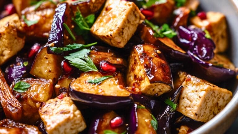 Roasted Tofu Dinner Recipe with Tangy Pomegranate Glaze 1 Roasted Tofu Dinner Recipe with Tangy Pomegranate Glaze - Roasted Tofu Dinner midia
