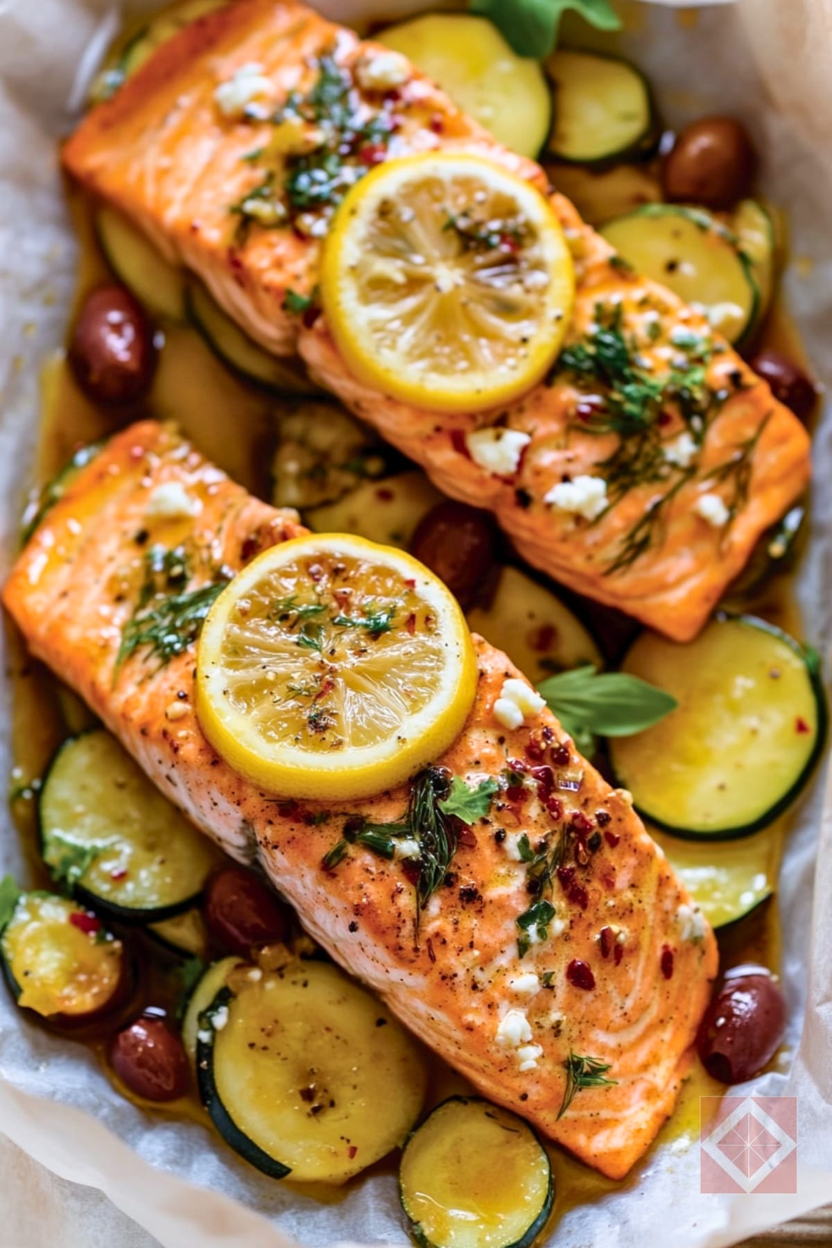 Mediterranean-Inspired Salmon & Zucchini in a Packet 4 Mediterranean-Inspired Salmon & Zucchini in a Packet - Salmon and Zucchini pin 2 midia