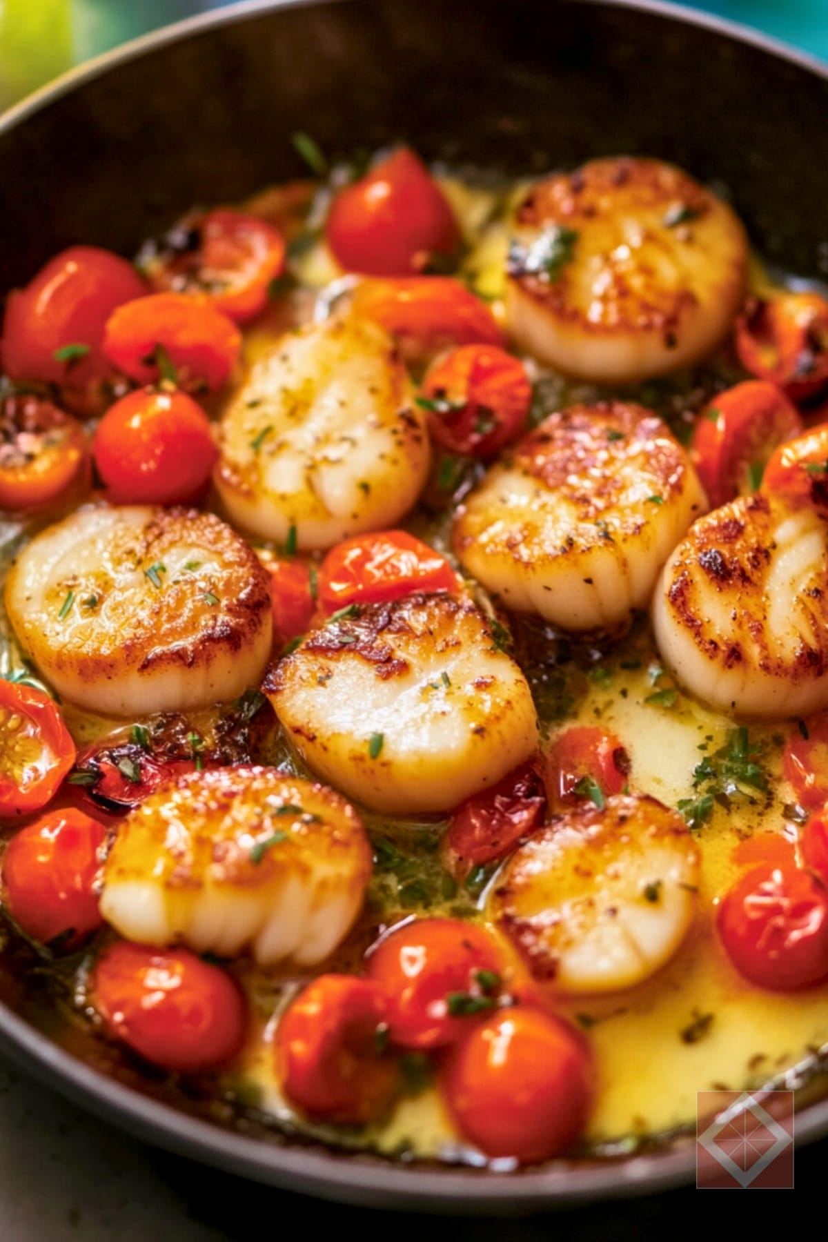 Mediterranean-Style Scallops with Burst Tomatoes 3 Mediterranean-Style Scallops with Burst Tomatoes - Scallops with Burst Tomatoes pin 2 midia