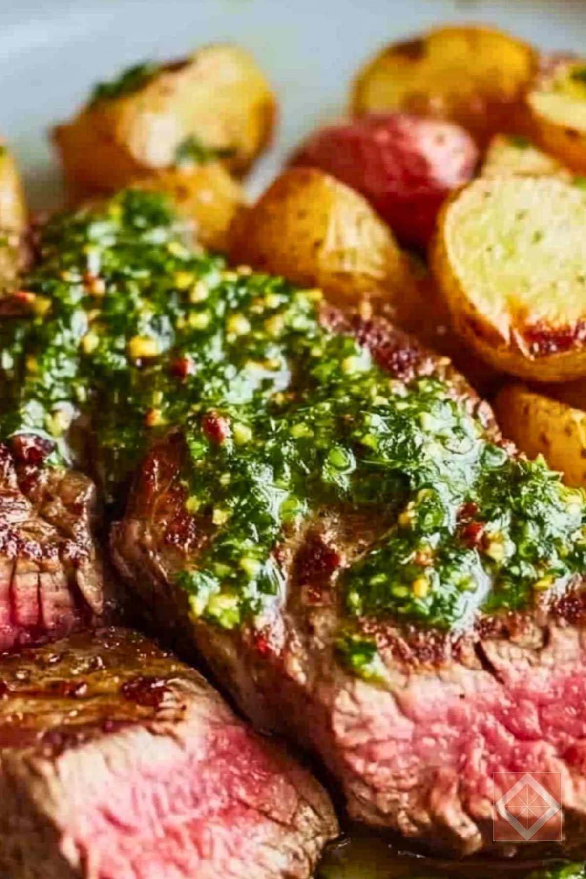Best Seared Steaks with Crispy Potatoes & Herb Sauce One-Pot Recipe 2 Best Seared Steaks with Crispy Potatoes & Herb Sauce One-Pot Recipe - Seared Steaks with Crispy Potatoes and Herb Sauce pin 1 midia