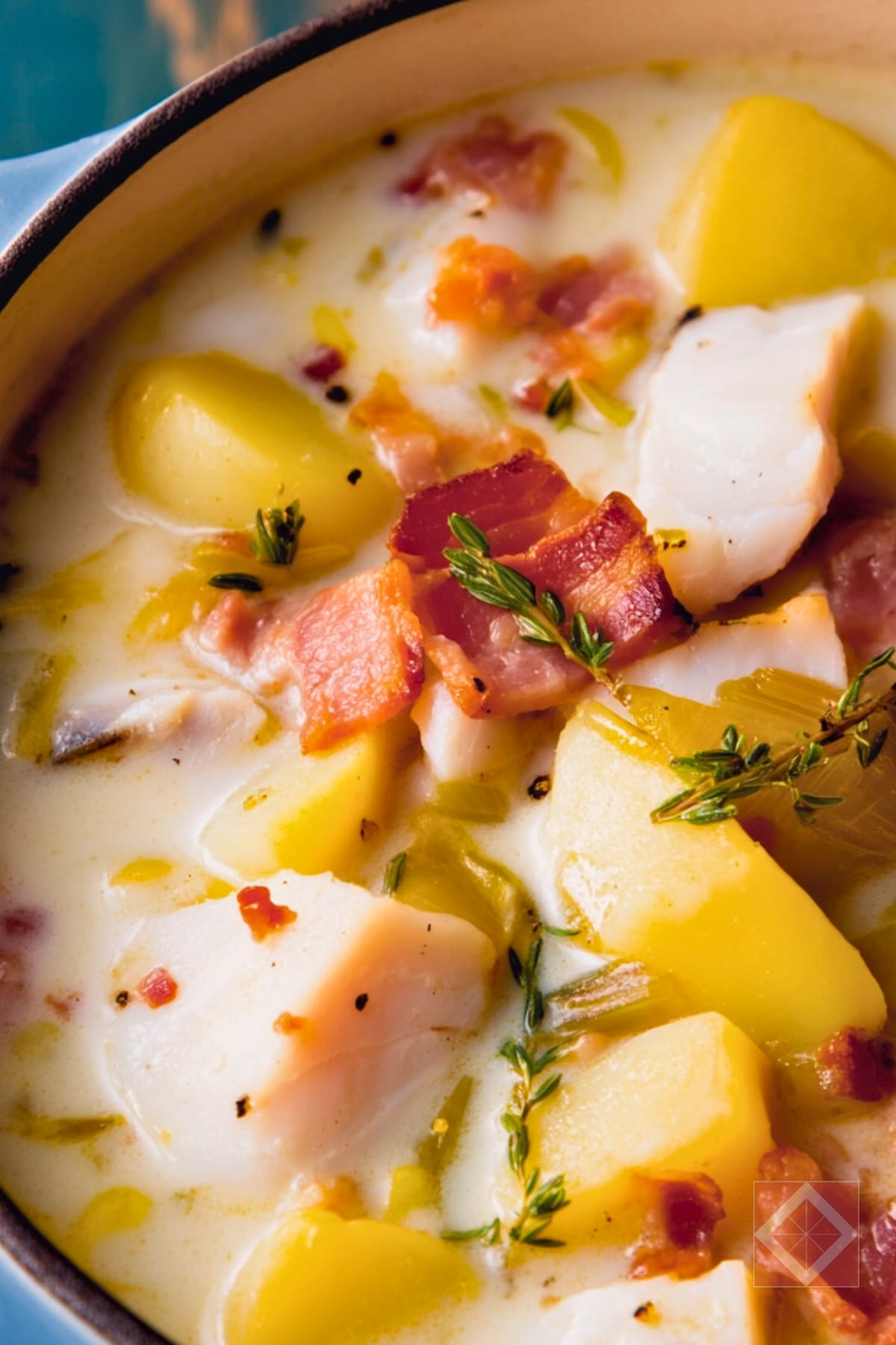 Smoky Fish & Potato Chowder with Bacon, Leeks & Vermouth 3 Smoky Fish & Potato Chowder with Bacon, Leeks & Vermouth - Smoky Chowder pin 1 midia