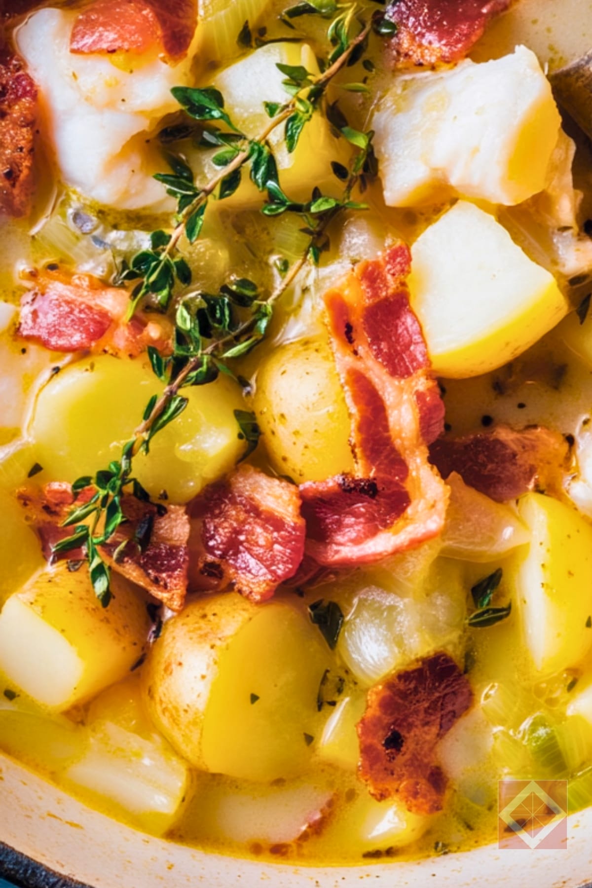 Smoky Fish & Potato Chowder with Bacon, Leeks & Vermouth 4 Smoky Fish & Potato Chowder with Bacon, Leeks & Vermouth - Smoky Chowder pin 2 midia