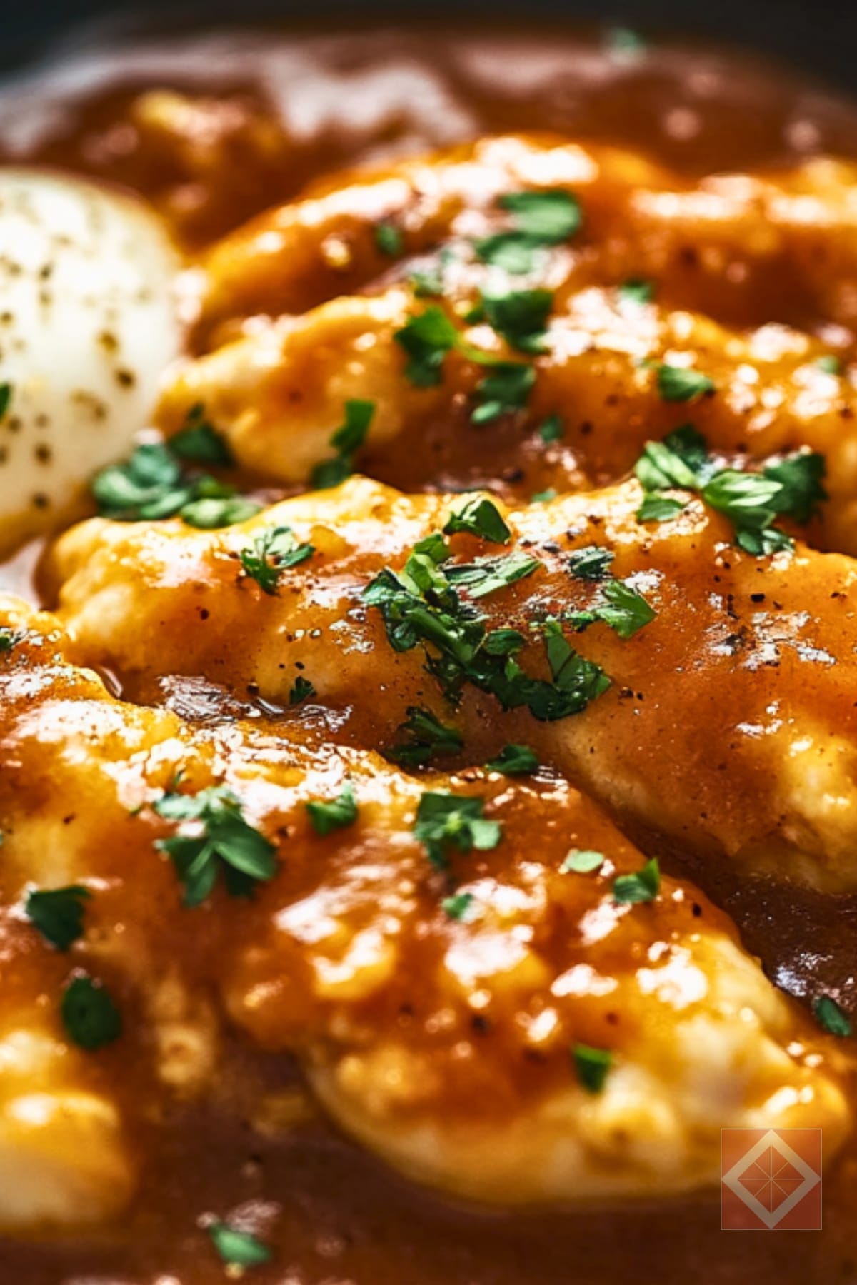 18 Easy Meat & Seafood Dinners That Are Big on Flavor, Not Effort 3 18 Easy Meat & Seafood Dinners That Are Big on Flavor, Not Effort - Smothered Chicken Tenders pin 1 midia