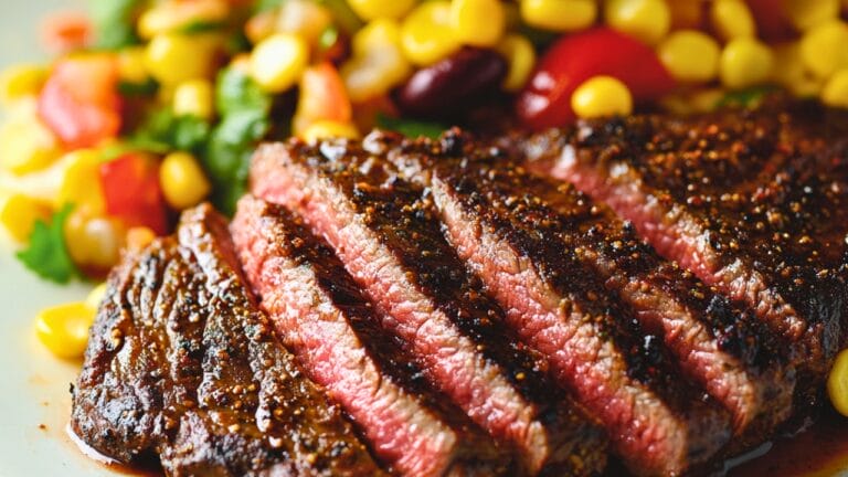 Best Spice-Rubbed Flank Steak with Corn & Beans One-Pot Recipe - Spice Rubbed Flank Steak with Corn and Beans midia