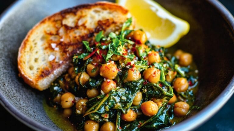 Olive Oil-Braised Chickpeas with Swiss Chard and a Hit of Lemon 2 Olive Oil-Braised Chickpeas with Swiss Chard and a Hit of Lemon - Spiced Chickpeas and Chard midia