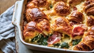Spinach & Prosciutto Croissant Strata Breakfast Bake Recipe 1 Spinach & Prosciutto Croissant Strata Breakfast Bake Recipe - Spinach Prosciutto Croissant Strata midia