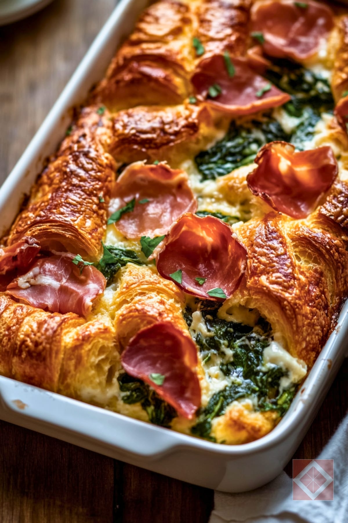 Spinach & Prosciutto Croissant Strata Breakfast Bake Recipe 3 Spinach & Prosciutto Croissant Strata Breakfast Bake Recipe - Spinach Prosciutto Croissant Strata pin midia