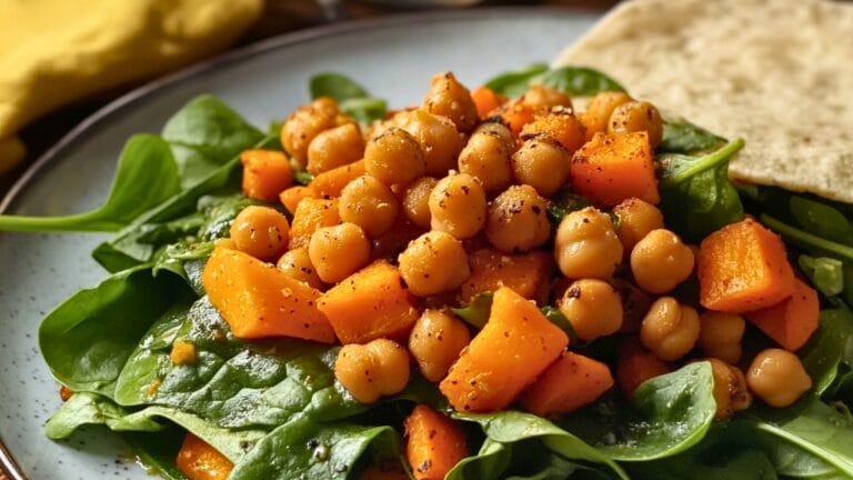 Hearty Spinach Salad with Roasted Chickpeas & Veggies 5 Hearty Spinach Salad with Roasted Chickpeas & Veggies - Spinach Salad with Roasted Chickpeas and Veggies midia