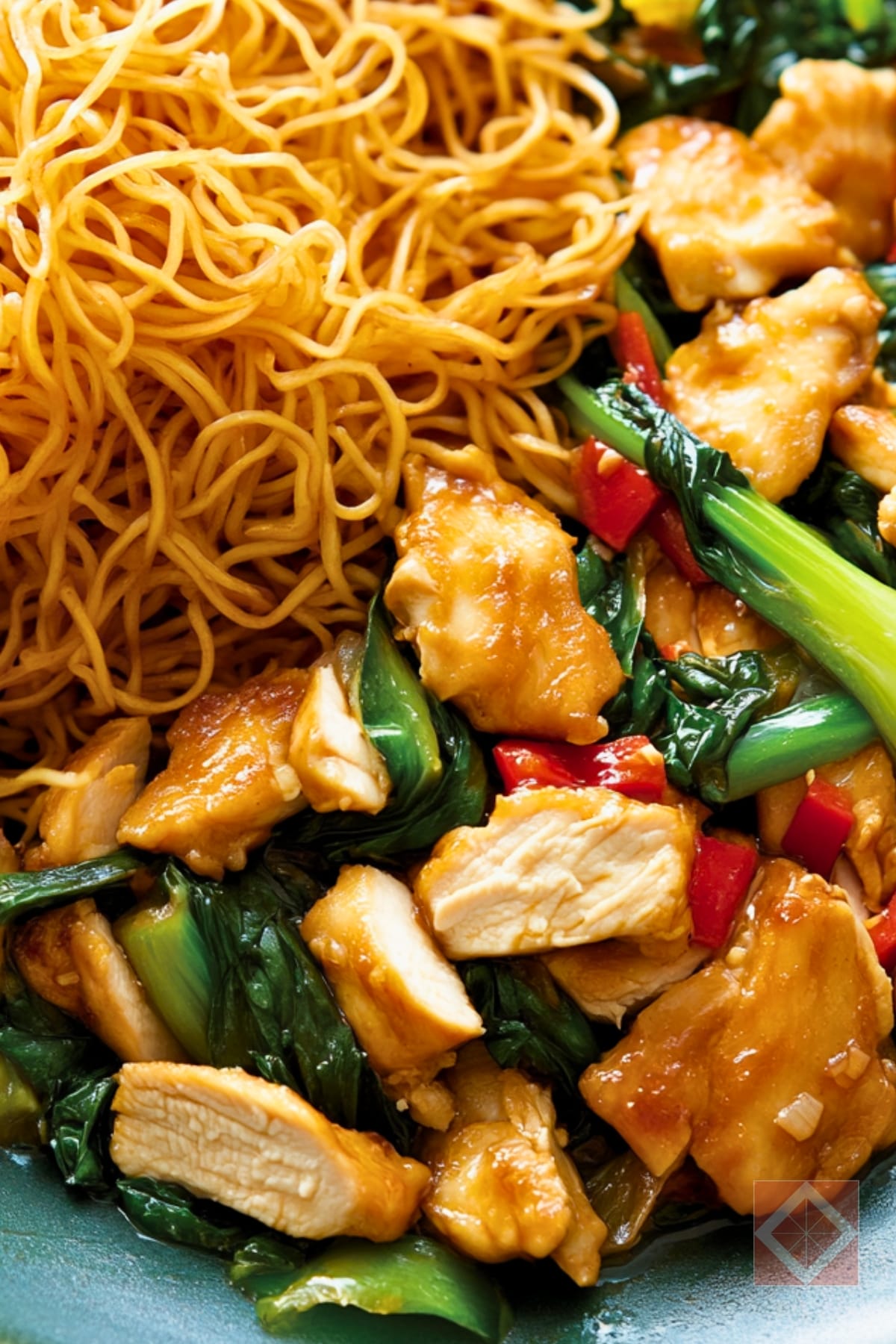 20 Flavor-Packed Poultry One-Pot Recipes That'll Save Your Weeknights 9 20 Flavor-Packed Poultry One-Pot Recipes That'll Save Your Weeknights - Stir Fried Chicken with Bok Choy and Crispy Noodle Cake pin 1 midia