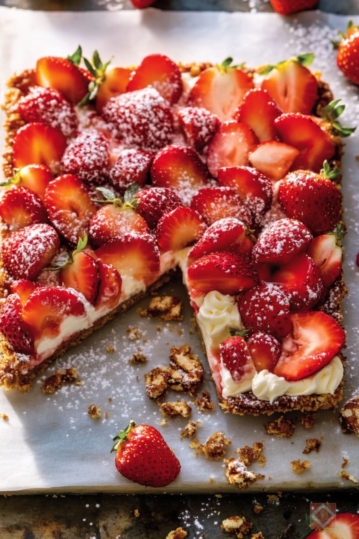 Sweet & Salty Strawberry Pretzel Tart Perfection 2 Sweet & Salty Strawberry Pretzel Tart Perfection - Strawberry Pretzel Tart pin 3 midia 1