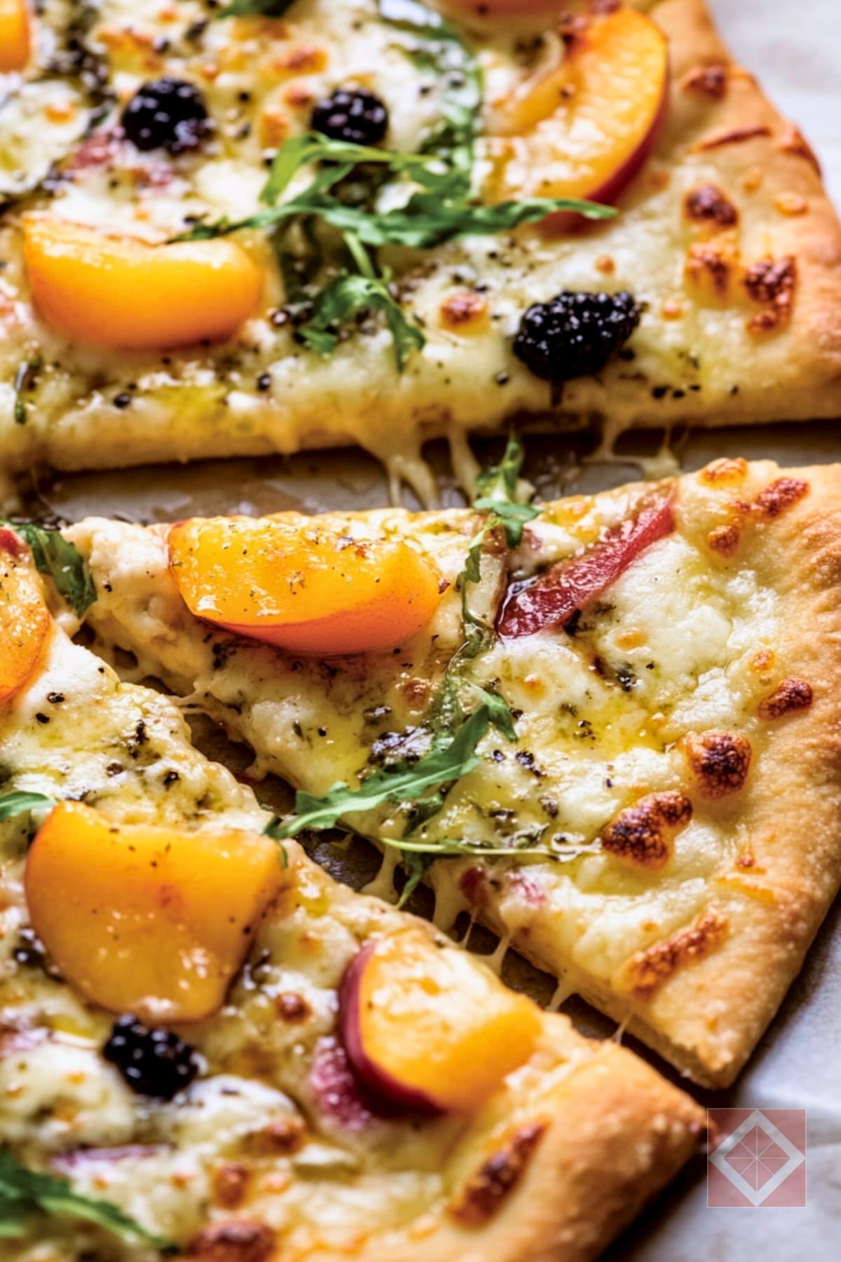 Mediterranean-Inspired White Pizza with Balsamic Drizzle Recipe 3 Mediterranean-Inspired White Pizza with Balsamic Drizzle Recipe - Three Cheese and Nectarine White Pizza pin 2 midia