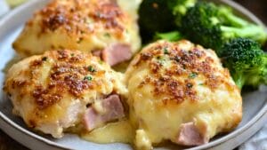 Easy Unstuffed Ham & Cheese Chicken with Roasted Broccoli One-Pot Recipe 1 Easy Unstuffed Ham & Cheese Chicken with Roasted Broccoli One-Pot Recipe - Unstuffed Ham and Cheese Chicken with Roasted Broccoli midia