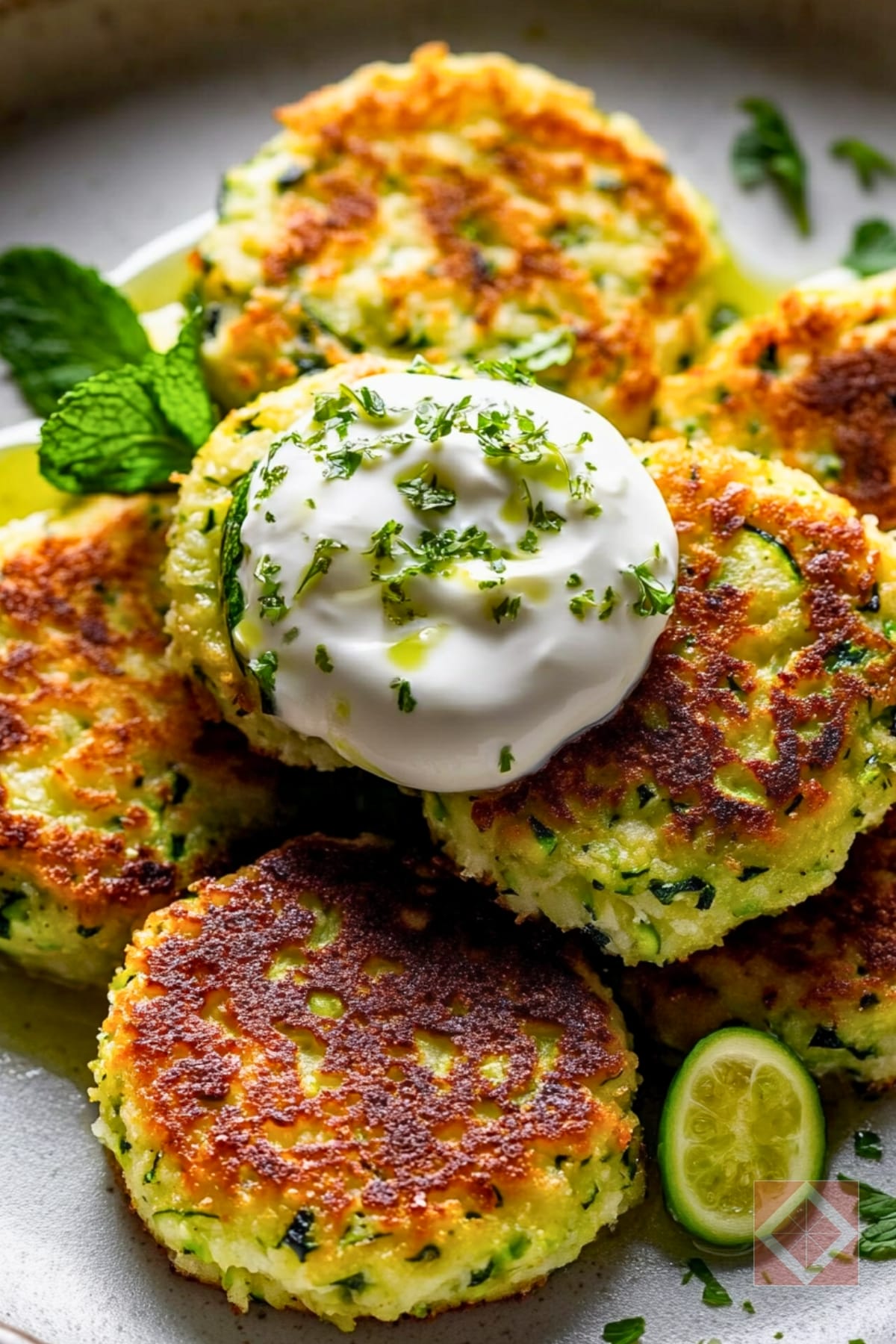 How to Make Zucchini-Cornmeal Cakes with Mint Chutney 4 How to Make Zucchini-Cornmeal Cakes with Mint Chutney - Zucchini Cornmeal Cakes pin 2 midia