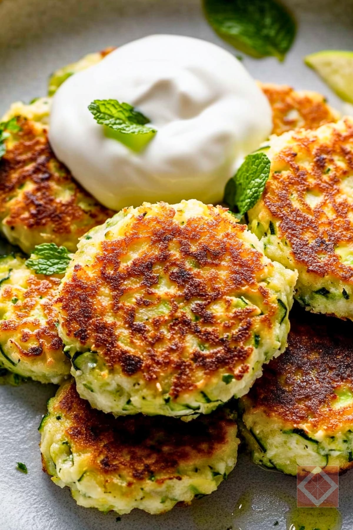 How to Make Zucchini-Cornmeal Cakes with Mint Chutney 5 How to Make Zucchini-Cornmeal Cakes with Mint Chutney - Zucchini Cornmeal Cakes pin 3 midia