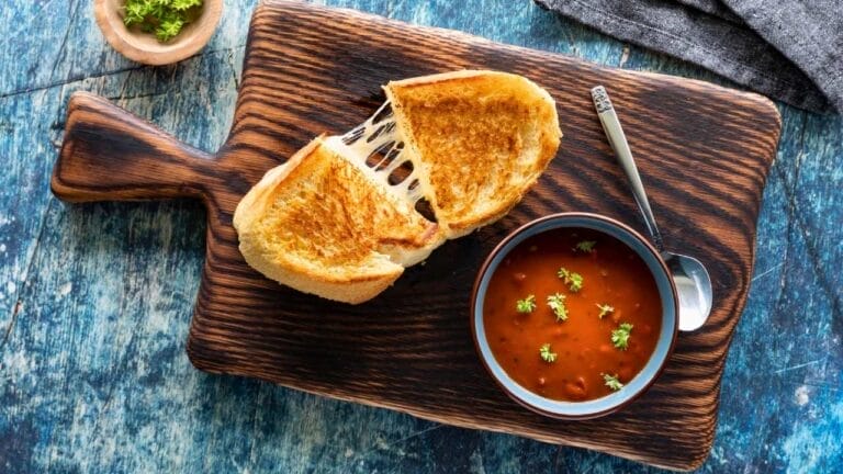 30 minute tomato soup that tastes like you spent all day on it (plus brie grilled cheese) 5 30 minute tomato soup that tastes like you spent all day on it (plus brie grilled cheese) - grilled cheese sandwich with tomato soup s2022880796dnoh