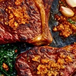 Easy 15 Min Butter-Basted Steak Recipe with Chard 6 Easy 15 Min Butter-Basted Steak Recipe with Chard - Butter Basted Cast Iron Ribeye Recipe Swiss Chard with Garlicky Crunchies midia
