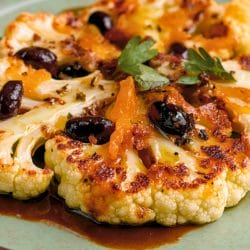 Oven-Roasted Cauliflower Steaks with a Citrusy Kick: DASH Diet 5 Oven-Roasted Cauliflower Steaks with a Citrusy Kick: DASH Diet - Cauliflower Steaks with Olive Citrus Sauce midia