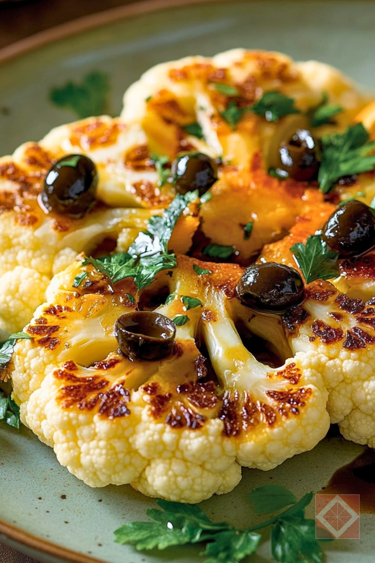 Oven-Roasted Cauliflower Steaks with a Citrusy Kick: DASH Diet 3 Oven-Roasted Cauliflower Steaks with a Citrusy Kick: DASH Diet - Cauliflower Steaks with Olive Citrus Sauce pin 1 midia