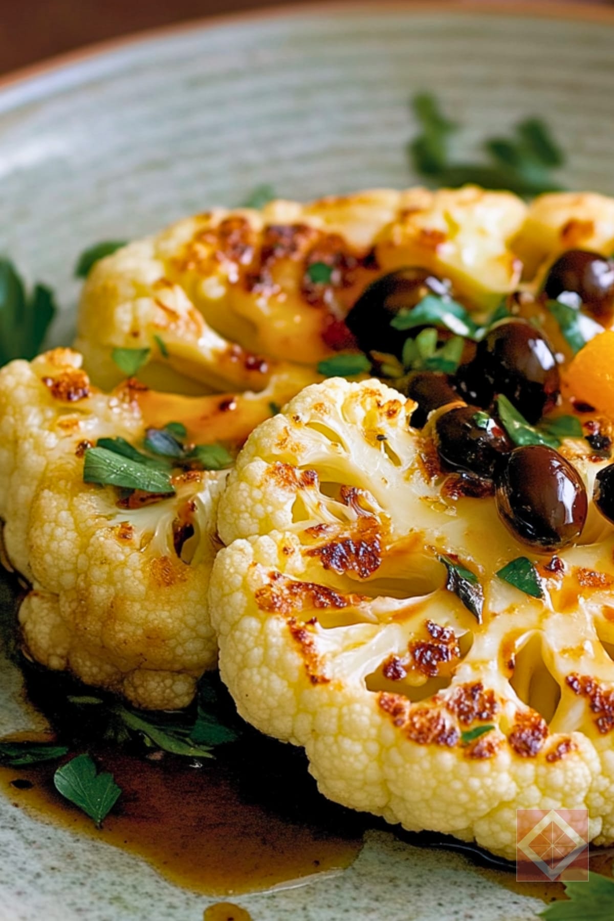 Oven-Roasted Cauliflower Steaks with a Citrusy Kick: DASH Diet 4 Oven-Roasted Cauliflower Steaks with a Citrusy Kick: DASH Diet - Cauliflower Steaks with Olive Citrus Sauce pin 2 midia