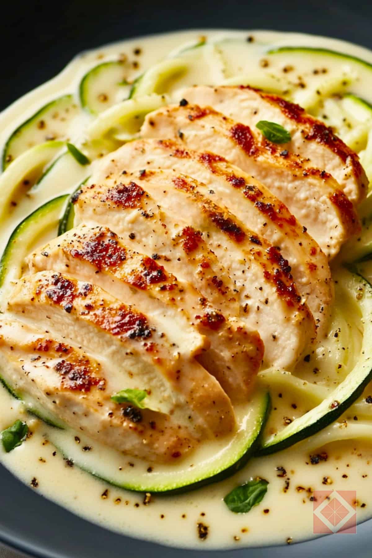 Zoodle Chicken Alfredo: A Guilt-Free Comfort Food 3 Zoodle Chicken Alfredo: A Guilt-Free Comfort Food - Chicken Alfredo with Zoodles pin 1 midia