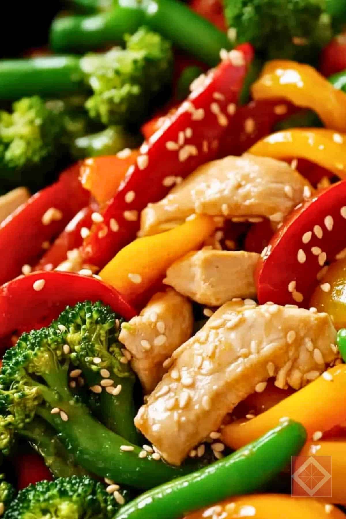 Quick & Easy High-Protein Chicken Stir-Fry 4 Quick & Easy High-Protein Chicken Stir-Fry - Chicken Stir Fry with Sesame Seeds pin 3 midia 1