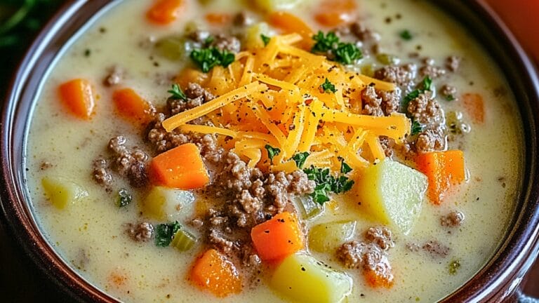 Easy Creamy Potato & Hamburger Soup Crockpot Recipe 6 Easy Creamy Potato & Hamburger Soup Crockpot Recipe - Creamy Potato and Hamburger Soup Meal Crockpot midia
