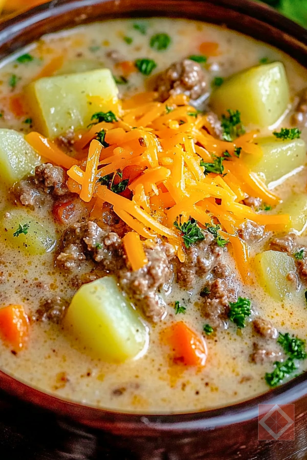 Easy Creamy Potato & Hamburger Soup Crockpot Recipe 3 Easy Creamy Potato & Hamburger Soup Crockpot Recipe - Creamy Potato and Hamburger Soup Meal Crockpot pin 1 midia