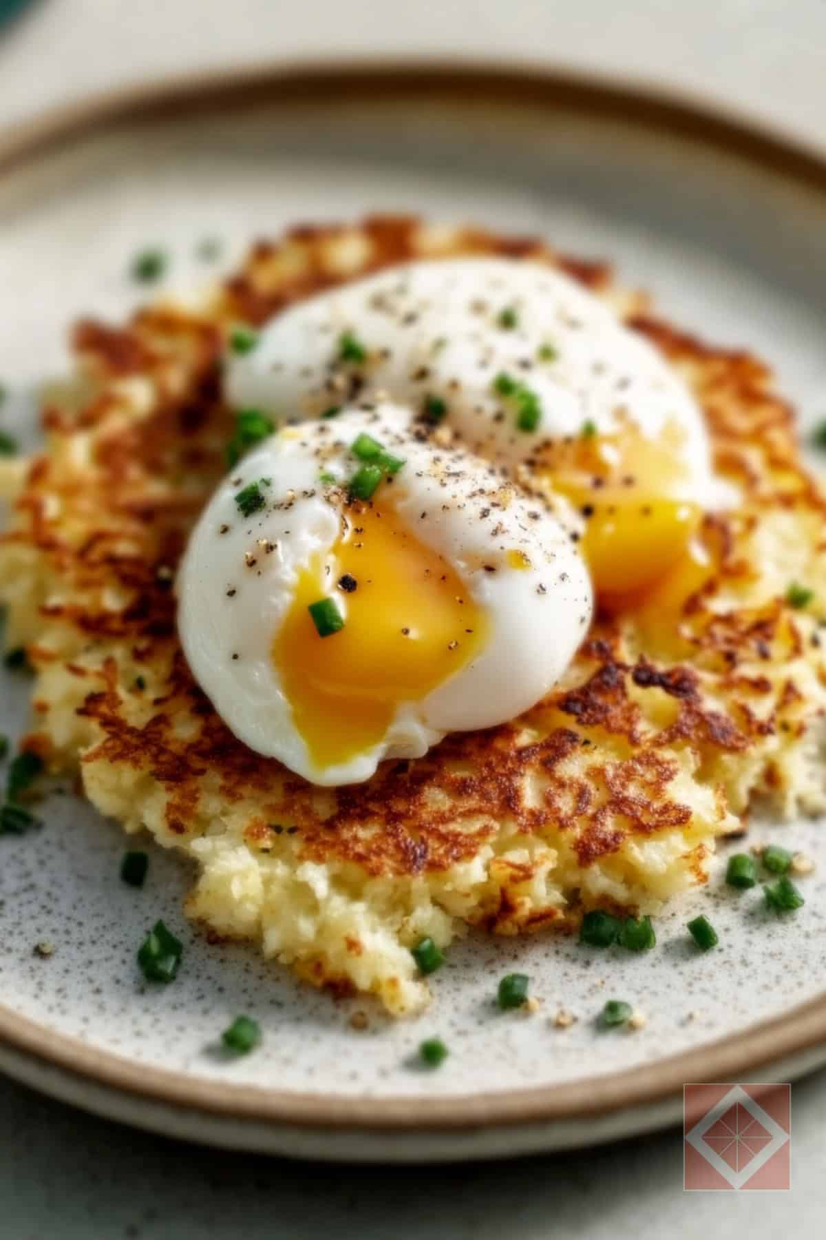 Crispy Cauliflower Hash Browns with Perfect Poached Eggs 3 Crispy Cauliflower Hash Browns with Perfect Poached Eggs - Crispy Cauliflower Hash Browns with Perfect Poached Eggs pin 1 midia