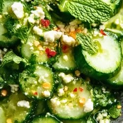 Mediterranean-Inspired DASH Diet Cucumber Salad 5 Mediterranean-Inspired DASH Diet Cucumber Salad - Cucumbers with Feta Mint and Sumac midia