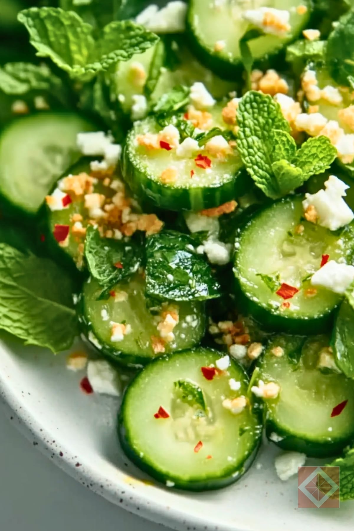 Mediterranean-Inspired DASH Diet Cucumber Salad 3 Mediterranean-Inspired DASH Diet Cucumber Salad - Cucumbers with Feta Mint and Sumac pin 1 midia