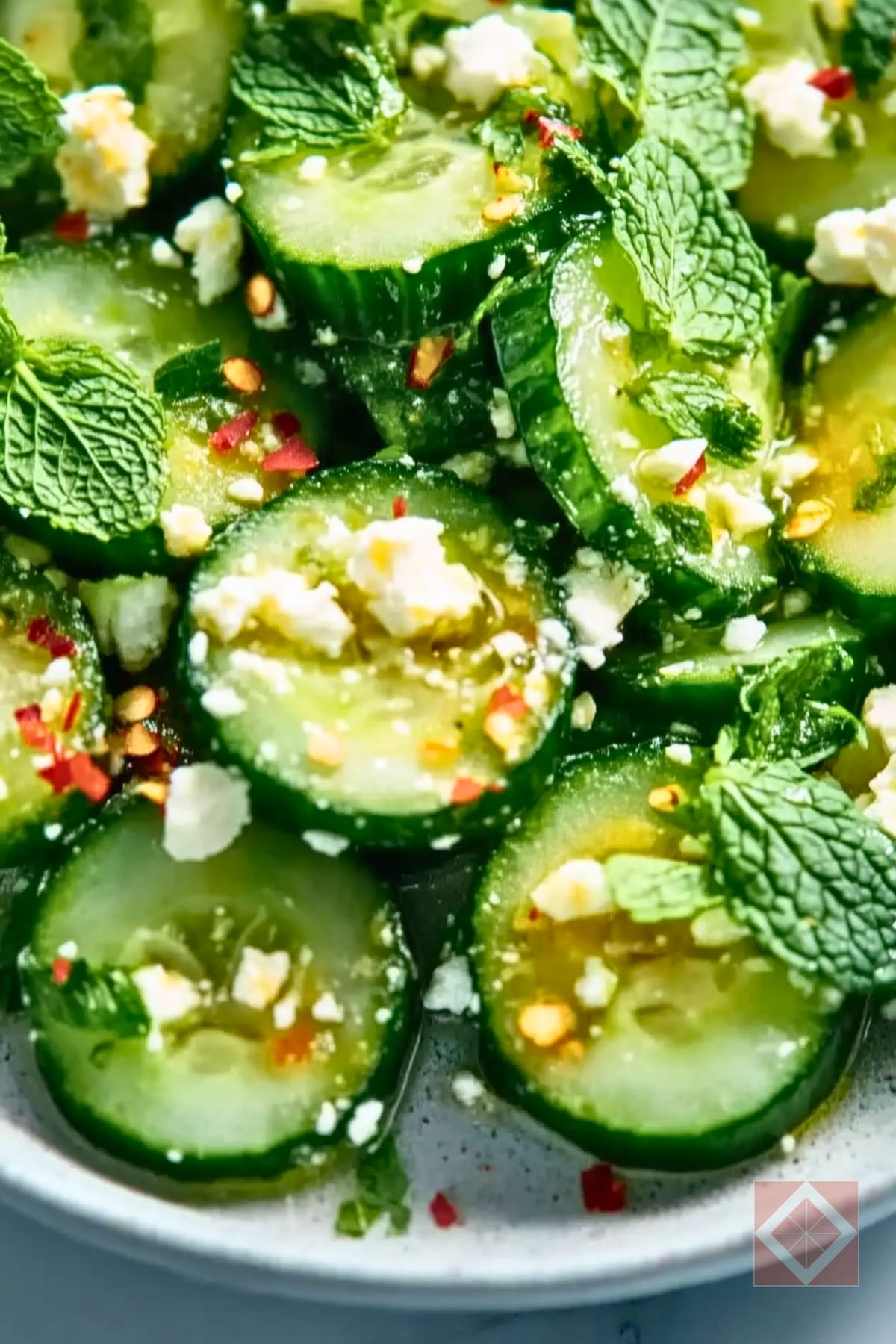 Mediterranean-Inspired DASH Diet Cucumber Salad 4 Mediterranean-Inspired DASH Diet Cucumber Salad - Cucumbers with Feta Mint and Sumac pin 2 midia
