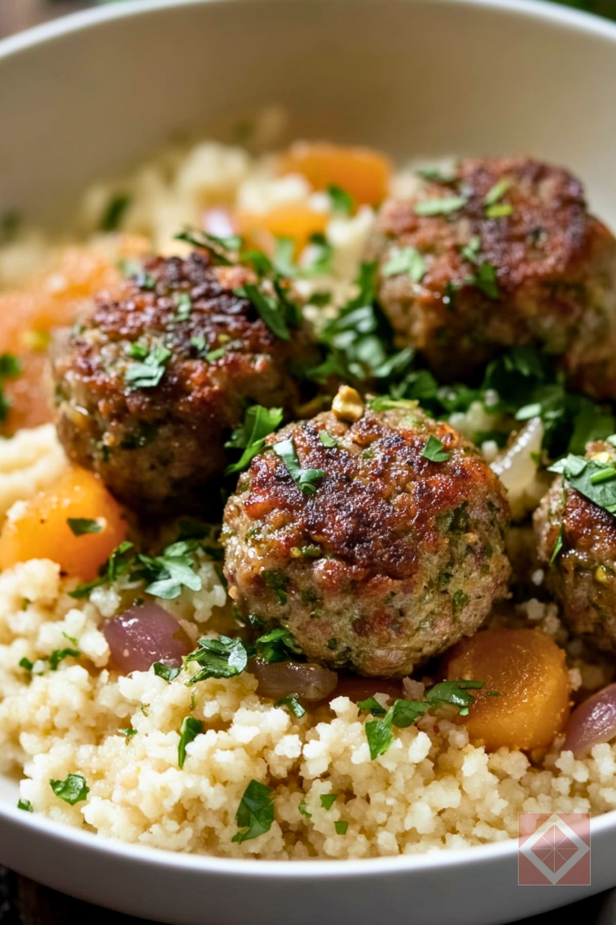 Easy Lamb Meatballs with Couscous & Pickled Onions for Two In the Instant Pot 2 Easy Lamb Meatballs with Couscous & Pickled Onions for Two In the Instant Pot - Easy Lamb Meatballs with Couscous and Pickled Onions pin 1 midia