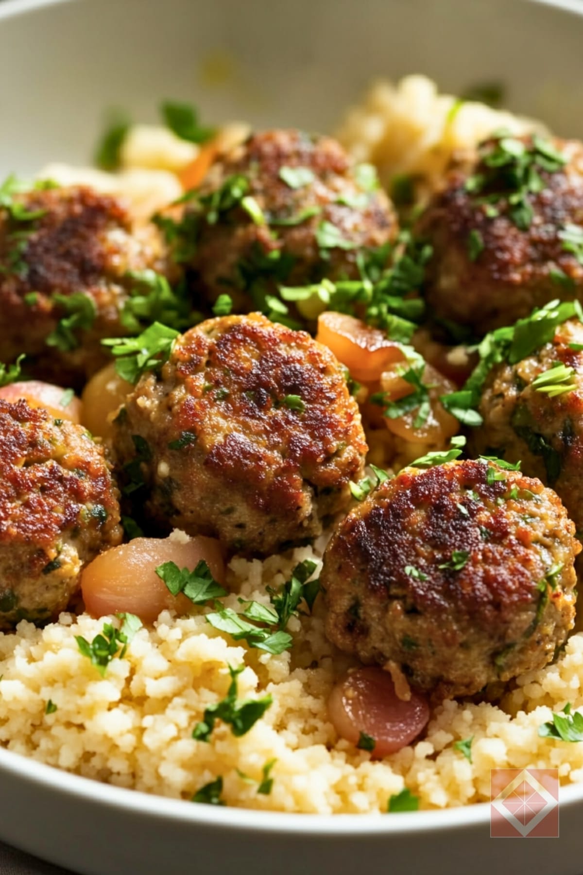 Easy Lamb Meatballs with Couscous & Pickled Onions for Two In the Instant Pot 3 Easy Lamb Meatballs with Couscous & Pickled Onions for Two In the Instant Pot - Easy Lamb Meatballs with Couscous and Pickled Onions pin 2 midia