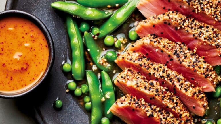 15 Min Everything Tuna Made Easy with Simple Ingredients 6 15 Min Everything Tuna Made Easy with Simple Ingredients - Everything Crusted Tuna Recipe with Snap Peas Tahini Jang Sauce midia