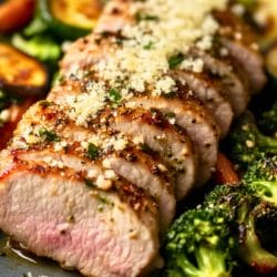 Juicy High-Protein Pork Recipe for Any Night 6 Juicy High-Protein Pork Recipe for Any Night - Garlic Parmesan Pork Tenderloin with Roasted Veggies midia