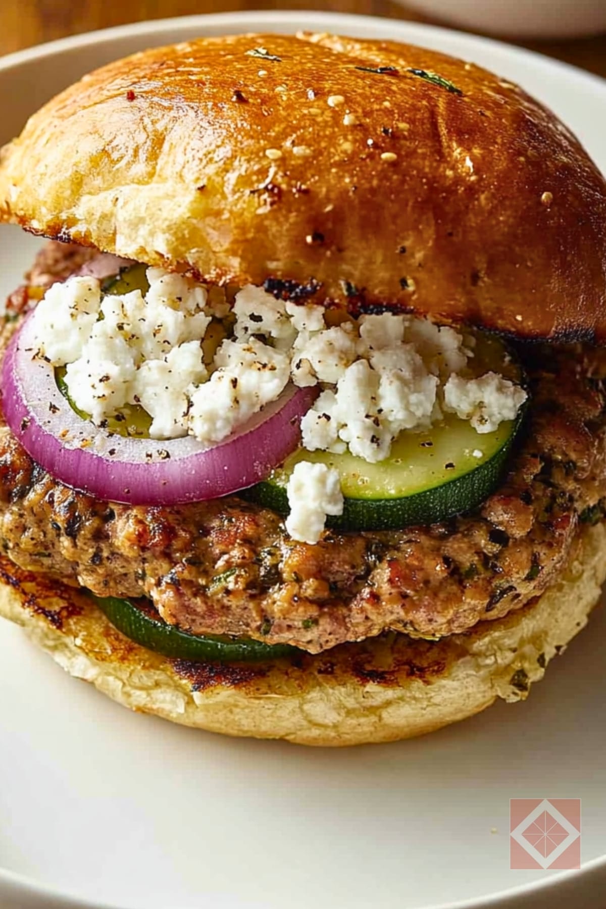 Juicy Greek Turkey Burger That Fits the DASH Diet 3 Juicy Greek Turkey Burger That Fits the DASH Diet - Greek Turkey Burger pin 2 midia