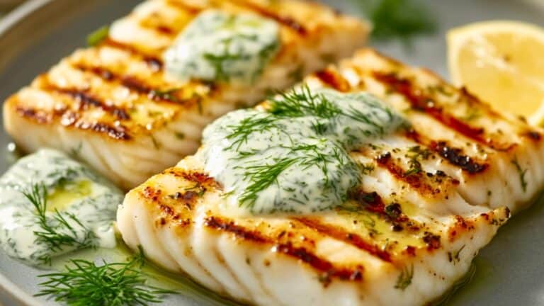 Easy Grilled Halibut Recipe with a Light & Fresh Sauce 7 Easy Grilled Halibut Recipe with a Light & Fresh Sauce - Grilled Halibut with Lemon Dill Sauce midia