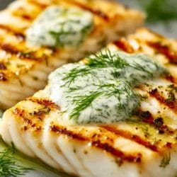Easy Grilled Halibut Recipe with a Light & Fresh Sauce 5 Easy Grilled Halibut Recipe with a Light & Fresh Sauce - Grilled Halibut with Lemon Dill Sauce midia