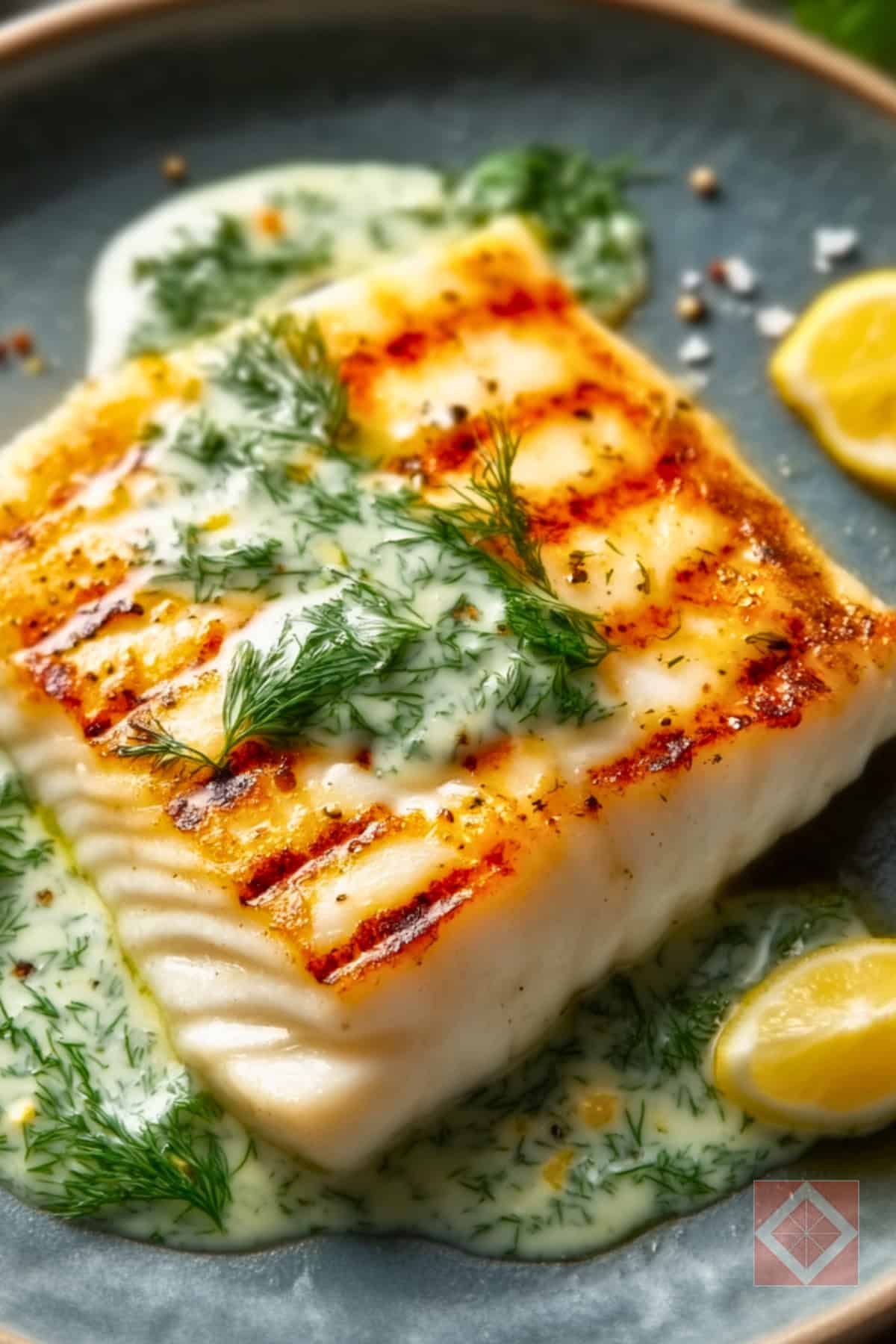 Easy Grilled Halibut Recipe with a Light & Fresh Sauce 3 Easy Grilled Halibut Recipe with a Light & Fresh Sauce - Grilled Halibut with Lemon Dill Sauce pin 1 midia