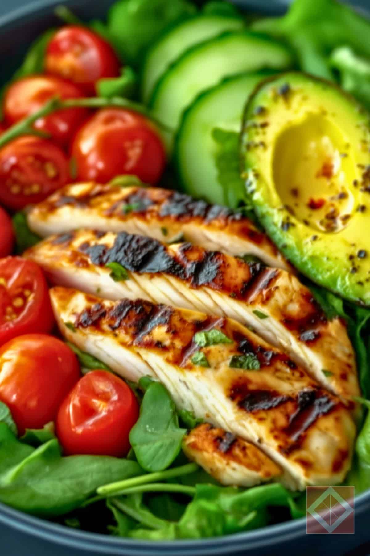 High-Protein Grilled Chicken Salad with Creamy Avocado 4 High-Protein Grilled Chicken Salad with Creamy Avocado - High Protein Grilled Chicken Salad with Creamy Avocado pin 2 midia 1