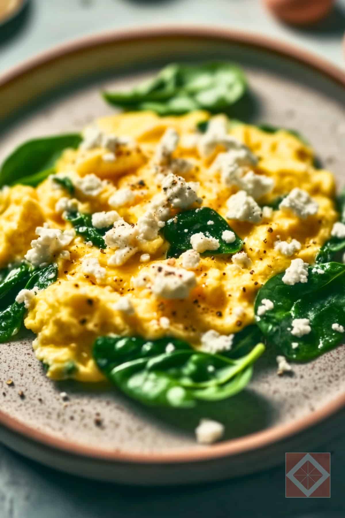 High-Protein Scrambled Eggs with Spinach & Feta 3 High-Protein Scrambled Eggs with Spinach & Feta - High Protein Scrambled Eggs pin 1 midia