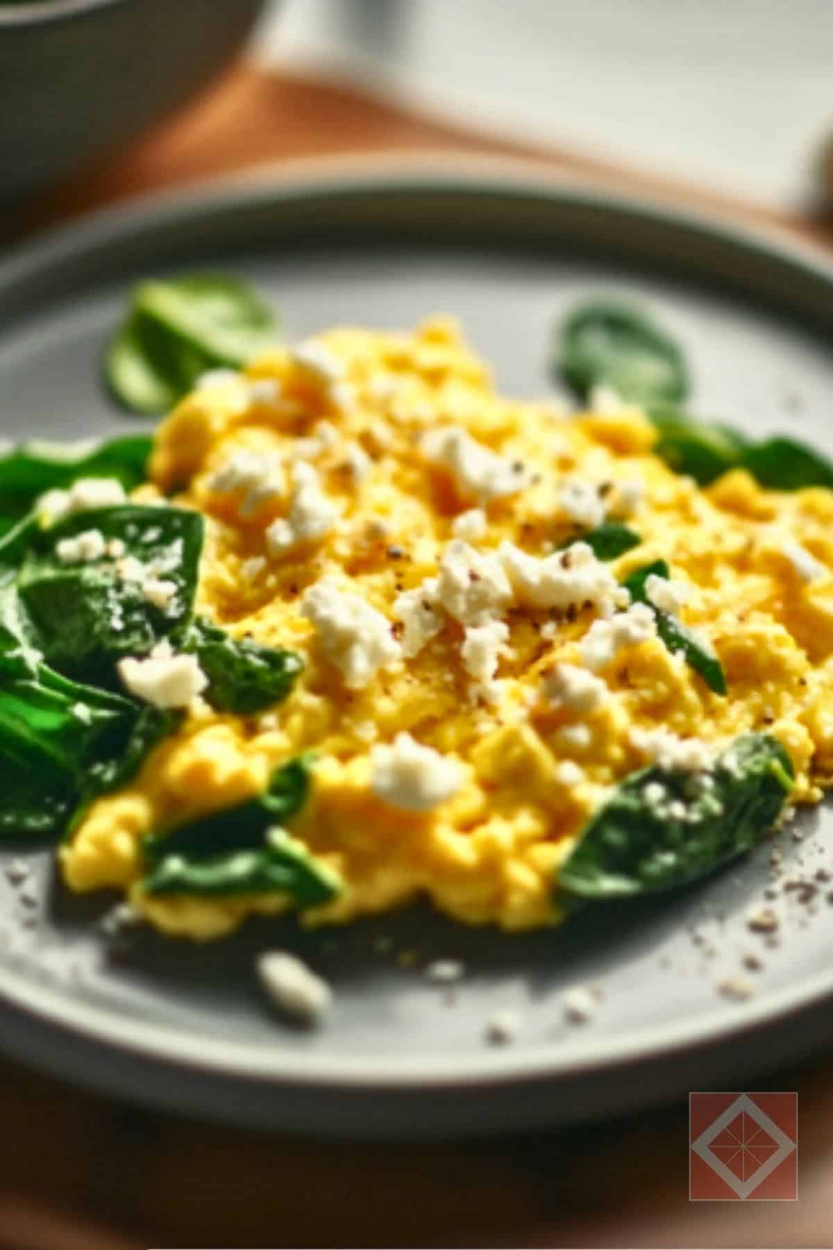 High-Protein Scrambled Eggs with Spinach & Feta 4 High-Protein Scrambled Eggs with Spinach & Feta - High Protein Scrambled Eggs pin 2 midia