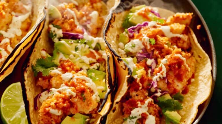 crunchy honey harissa fish tacos (30-mins, oven-baked, baja-style) 5 crunchy honey harissa fish tacos (30-mins, oven-baked, baja-style) - Honey Harissa Fish Tacos midia