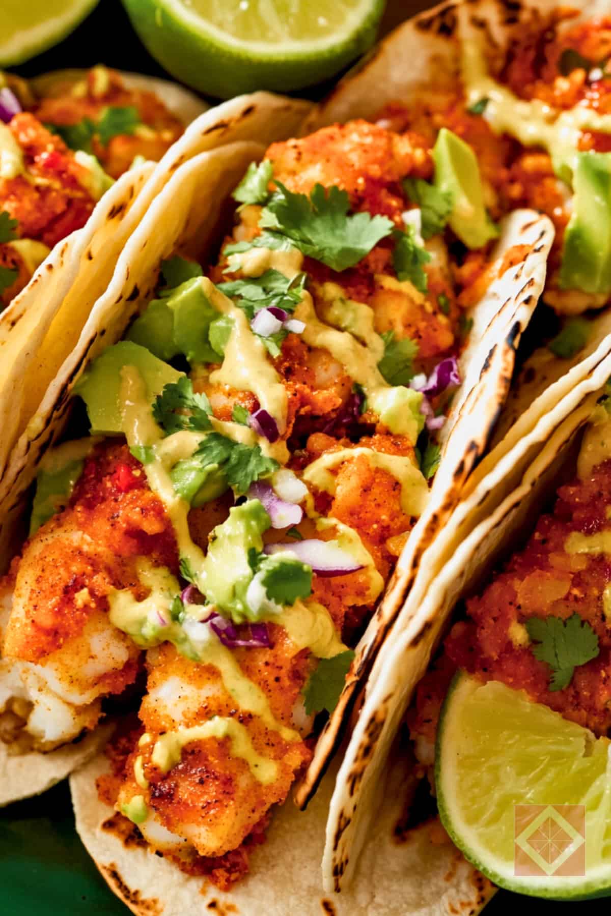 crunchy honey harissa fish tacos (30-mins, oven-baked, baja-style) 4 crunchy honey harissa fish tacos (30-mins, oven-baked, baja-style) - Honey Harissa Fish Tacos pin 2 midia